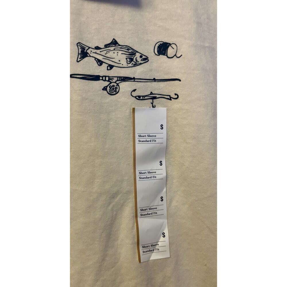 NWT Mens Goodfellow Graphic Fishing Short Sleeve Graphic T Shirt Ivory Sz S NEW - Picture 4 of 6